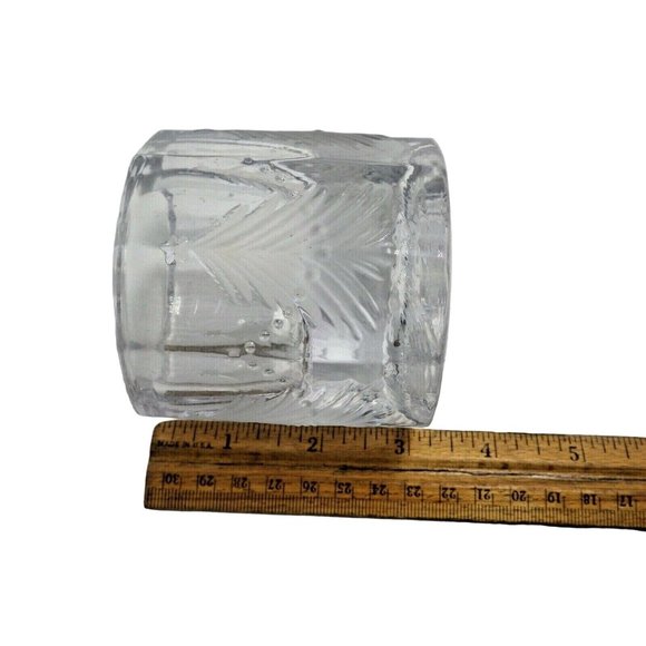 Votive Candle Holder Frosted Christmas Tree Thick glass Tealight 3 Inch Etched - Picture 4 of 8